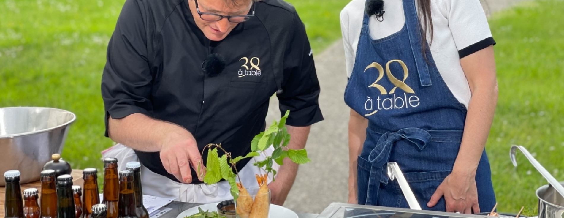BEIGNETS DE GAMBAS VINAIGRETTE PASSION CUMIN CHATAIGNE